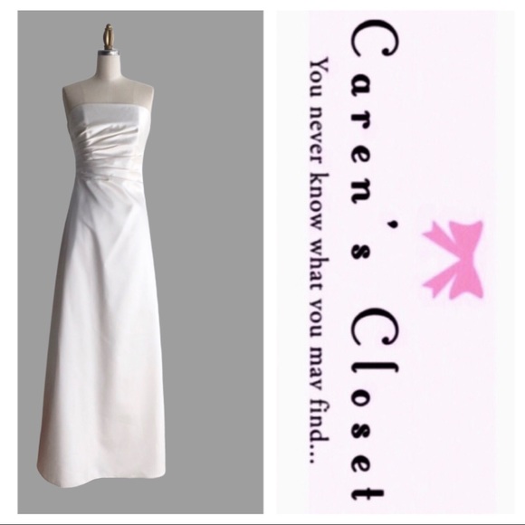 NWOT ABS Satin Strapless Evening Gown Dress - Picture 6 of 8